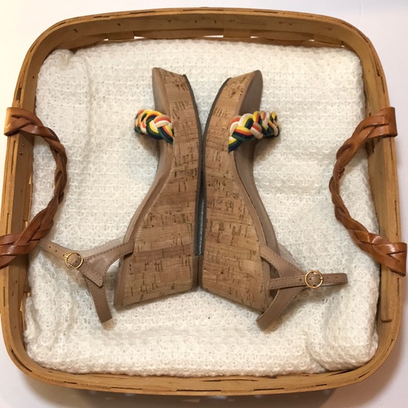 EUC Jack Rodgers Braided cork wedge Sandals size 6 - Picture 3 of 8